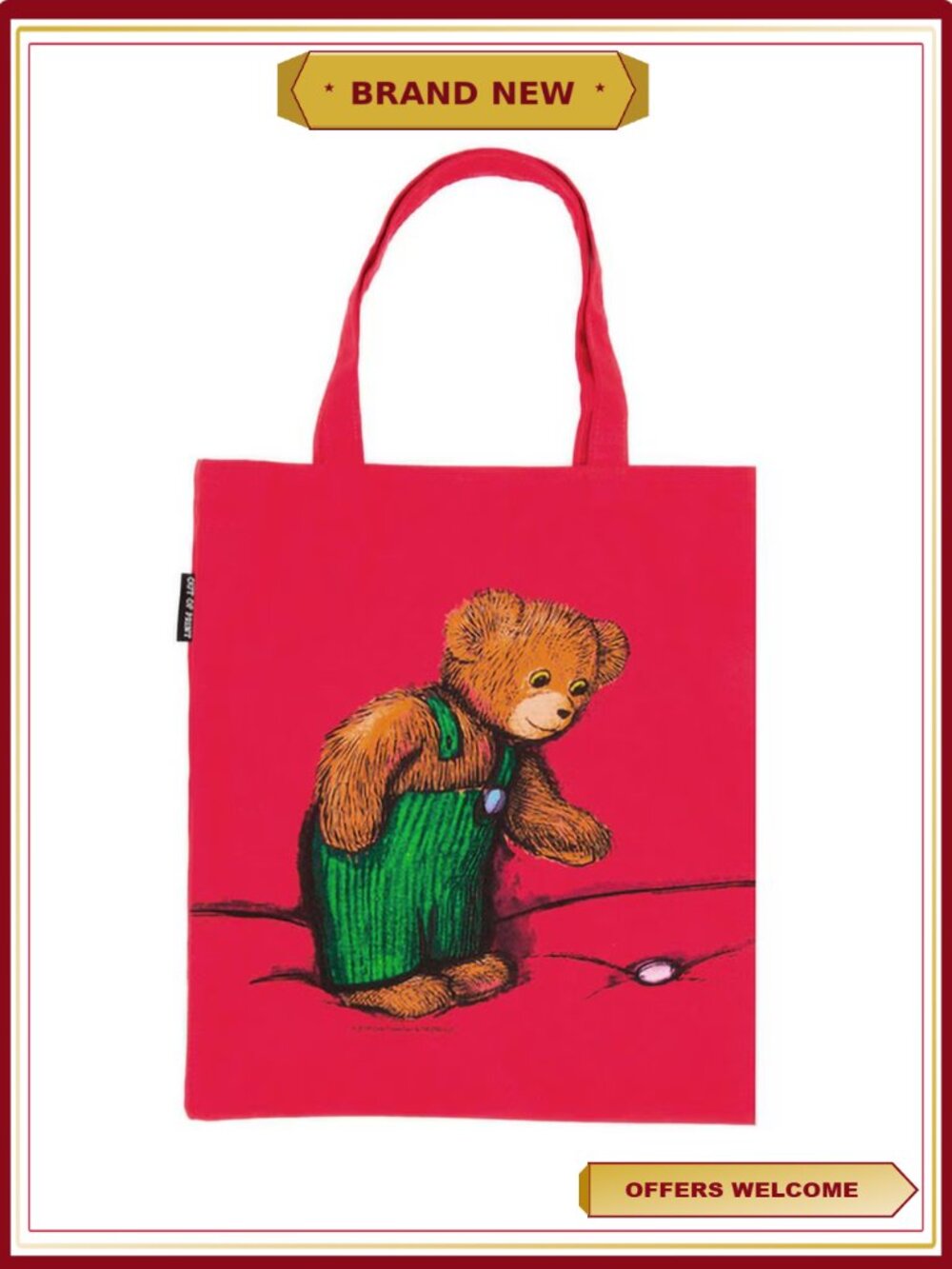 Corduroy Tote Bag Canvas Book Tote Literary Gift